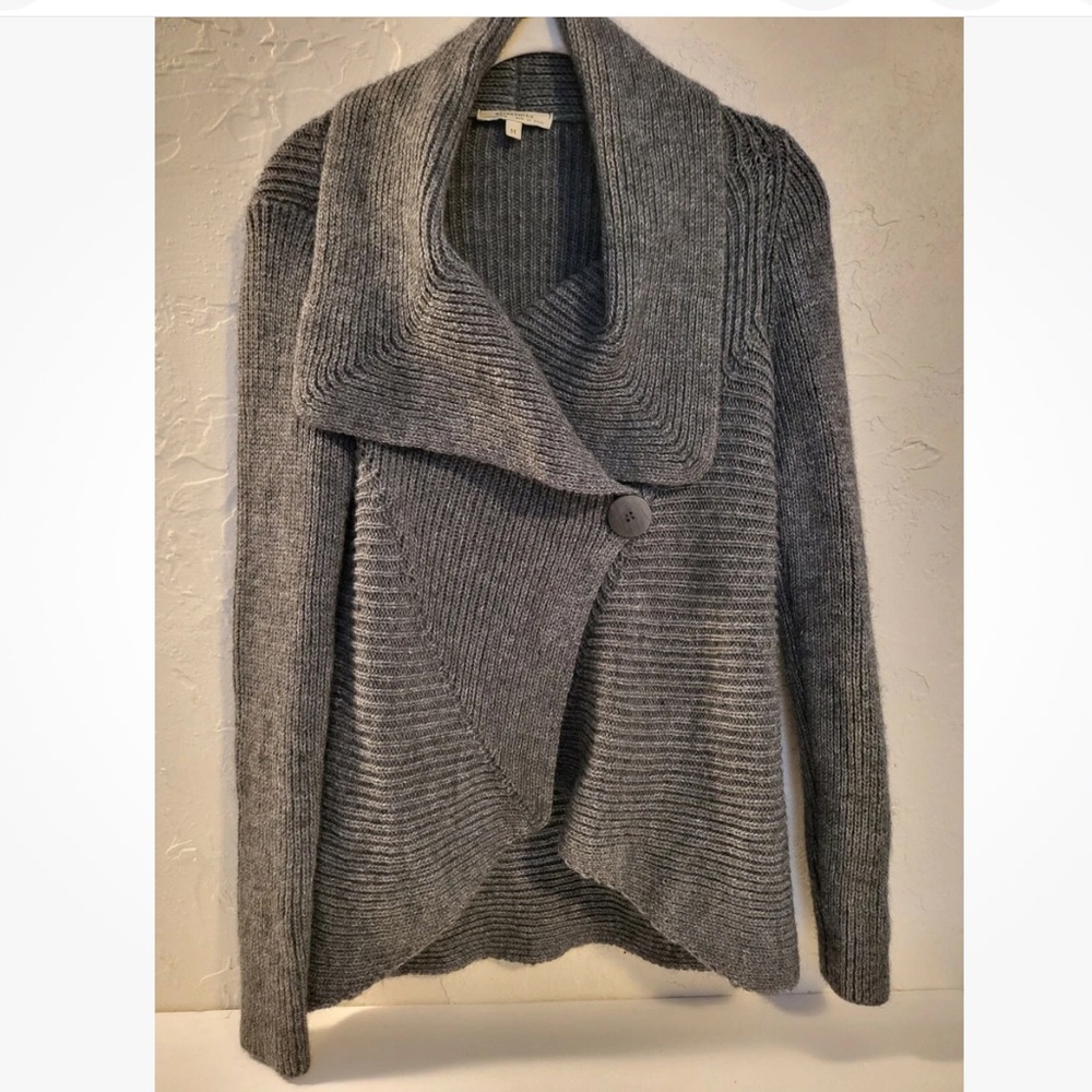ELISABETTA ITALIAN KNITWEAR Gray Wool Alpaca Sweater Cardigan